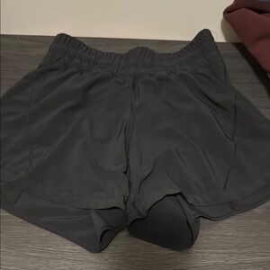 Lululemon Track That High Rise Lined Short Black 3”